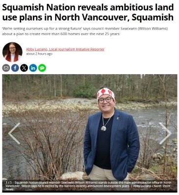 Squamish Nation reveals ambitious land use plans in North Vancouver, Squamish