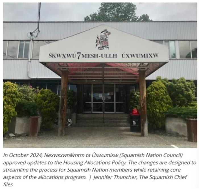 Squamish Nation updates housing policy