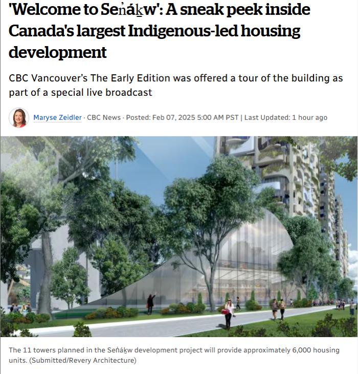 'Welcome to Sen̓áḵw': A sneak peek inside Canada's largest Indigenous-led housing development