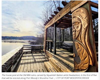 First of five special Fist Nations' house posts now welcoming visitors in Port Moody