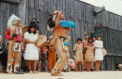 Indian Days, Capilano, Chief Khatsalano (left), August 1966