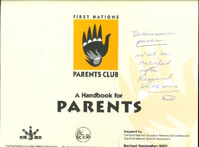 First Nations Parents Club: A Handbook for Parents