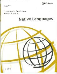 The Ontario Curriculum, Grades 9 and 10: Native Languages, 1999