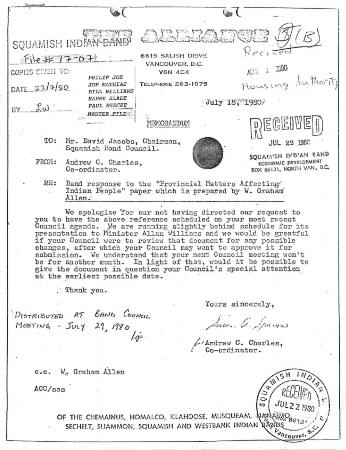 Provincial Matters Affecting Indian People