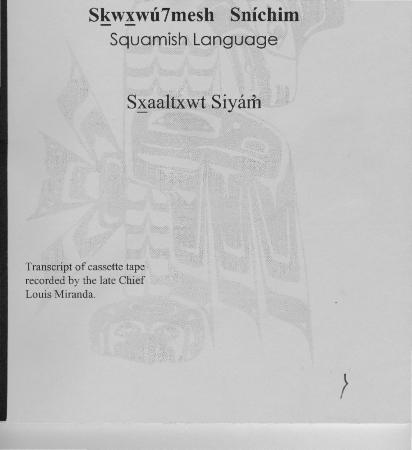 Sḵwx̱wú7mesh sníchim - Squamish Language
