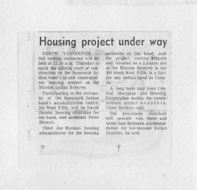 Housing project under way