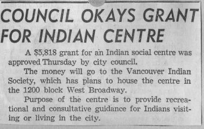 Council Okays Grant for Indian Centre