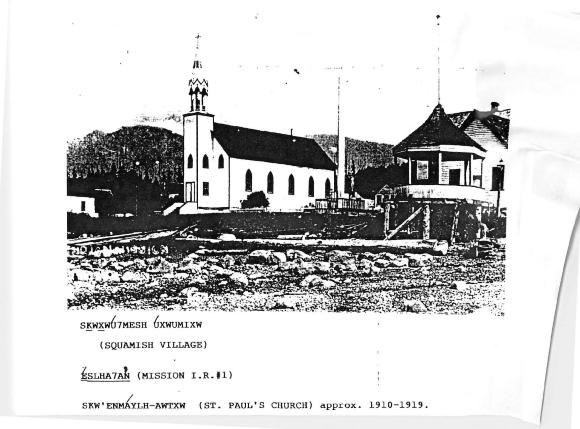 Skw'enmáylh-awtxw (St. Paul's Church) at Slhá7an̓ (Mission Indian Reserve No. 1)