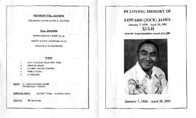 In Loving Memory of Edward (Jock) James (X̱ulh)