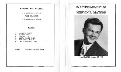 In Loving Memory of Mervin R. Matson