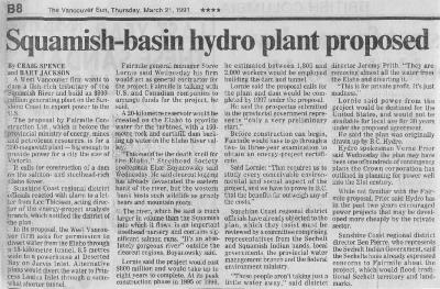 Squamish-basin hydro plant proposed