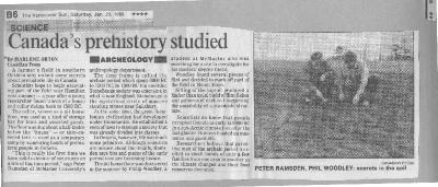 Canada's prehistory studied