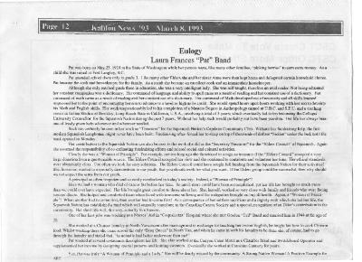 Eulogy: Laura Frances "Pat" Band
