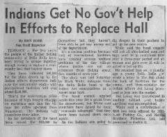 Indians Get No Gov't Help in Efforts to Replace Hall