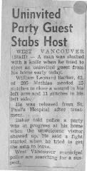 Uninvited Party Guest Stabs Host
