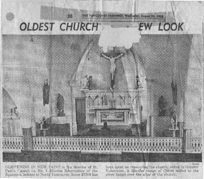 St. Paul's Repaired: Indians Spend $7700 Renovating Old Church