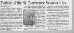 Father of the St. Lawrence Seaway dies