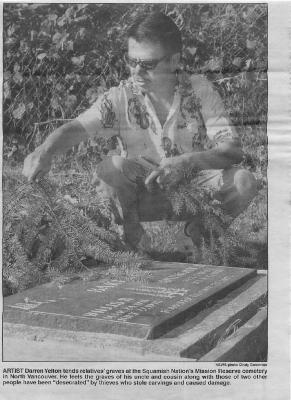 First Nations graves vandalized: Totem carvings stolen from two graves on native land