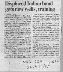 Displaced Indian band gets new wells, training