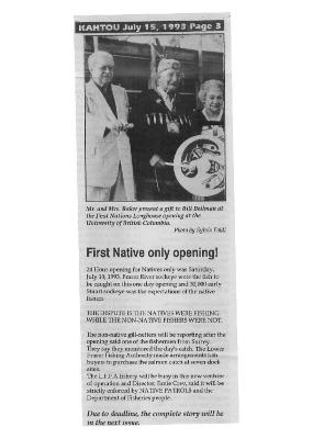 First Native only opening!