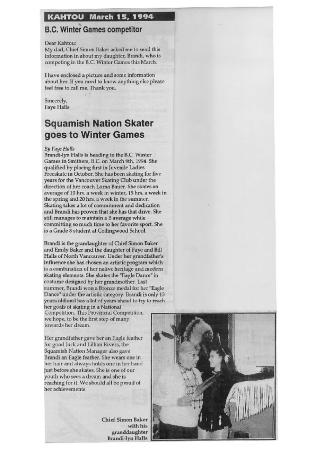 Squamish Nation Skater goes to Winter Games
