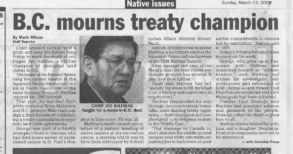 B.C. mourns treaty champion