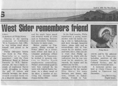 West Sider remembers friend