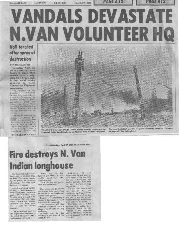 Vandals Devastate N. Van Volunteer HQ: Hall torched after spree of destruction