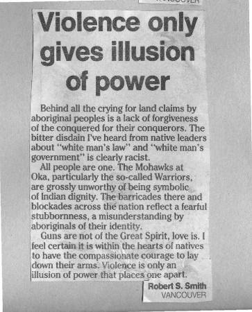 Violence only gives illusion of power