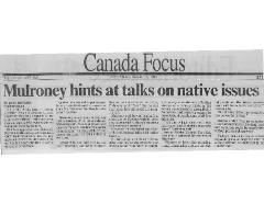 Mulroney hints at talks on native issues