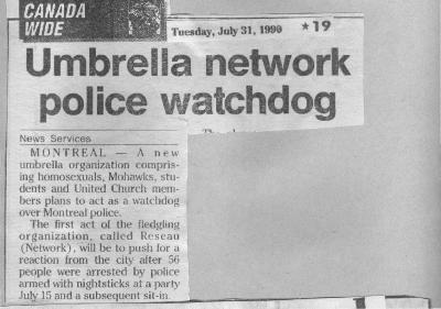 Umbrella network police watchdog