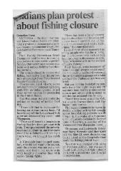 Indians plan protest about fishing closure