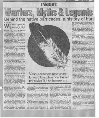 Warriors, Myths & Legends: Behind the native barricades, a history of hurt
