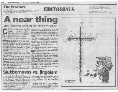 A near thing: Oka lessons should be remembered