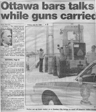 Ottawa bars talks while guns carried