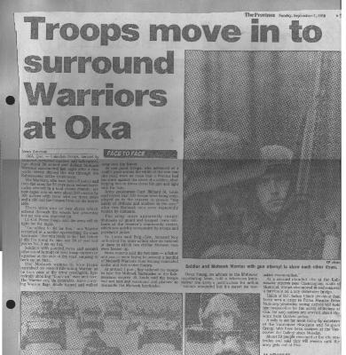 Troops move in to surround Warriors at Oka