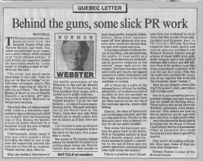 Behind the guns, some slick PR work
