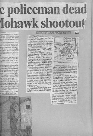 ...policeman dead...Mohawk shootout