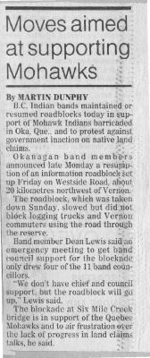 Moves aimed at supporting Mohawks