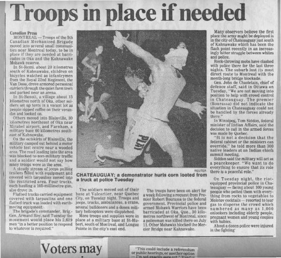 Troops in place if needed