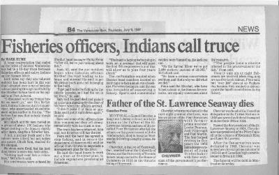 Fisheries officers, Indians call truce