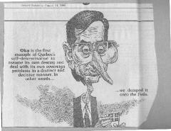 "Oka is the first example of Quebec's self-determination to assume its own destiny and deal with its own sovereign problems in a distinct and decisive manner. In other words...we dumped it onto the Feds."