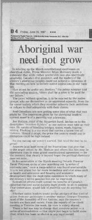 Aboriginal war need not grow