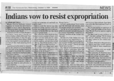 Indians vow to resist expropriation