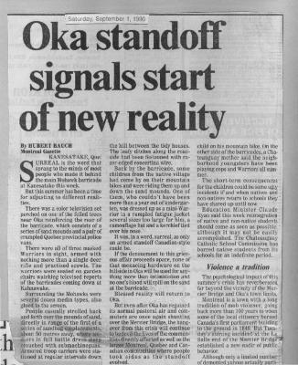 Oka standoff signals start of new reality