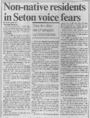 Non-native residents in Seton voice fears