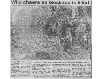 Wild cheers as blockade is lifted