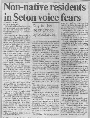 Non-native residents in Seton voice fears