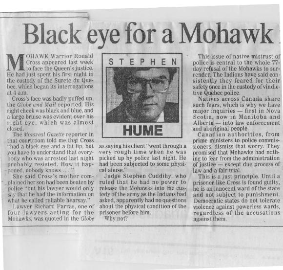Black eye for a Mohawk