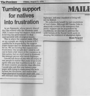 Turning support for natives into frustration